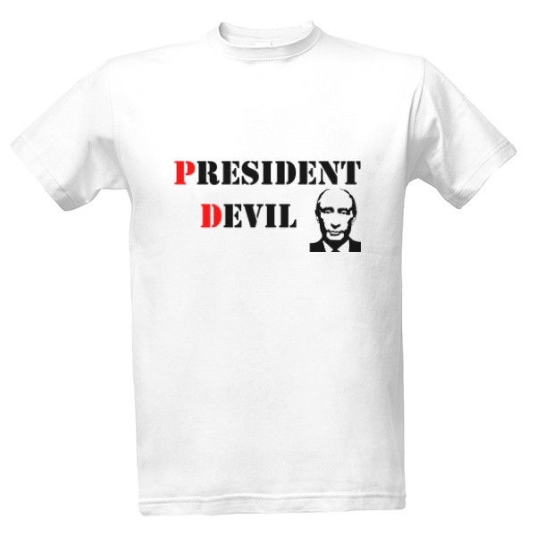 Tričko s potiskem President Devil světlé